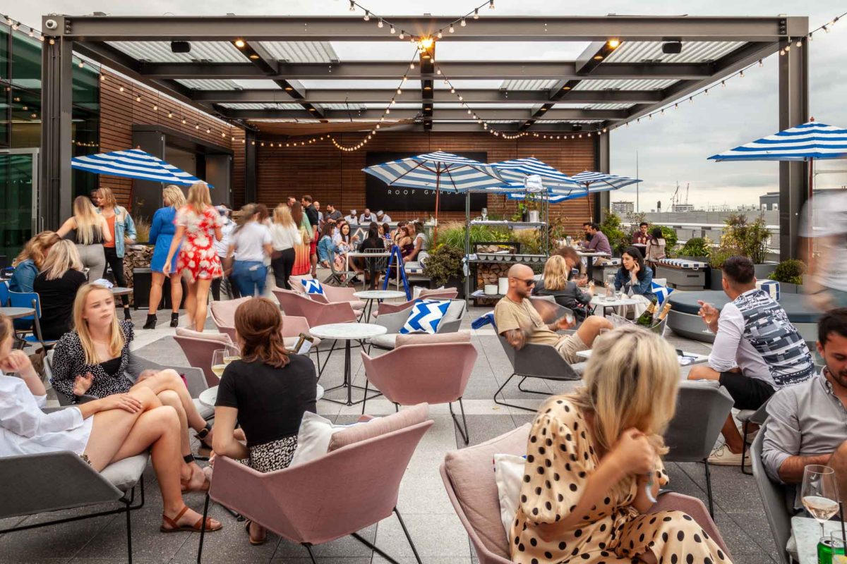 Rooftop bar London Skylark Roof Garden Paddington W2 Rooftop terrace cocktail bar & pizza